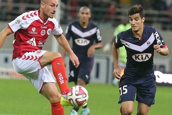 Gaetan Courtet (à gauche), lors du match face aux Girondins de Bordeaux le 3 octobre 2014.