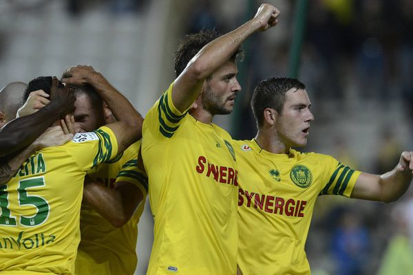 Le joie des joueurs du FC Nantes face au FC Sochaux, le 14 septembre 2013