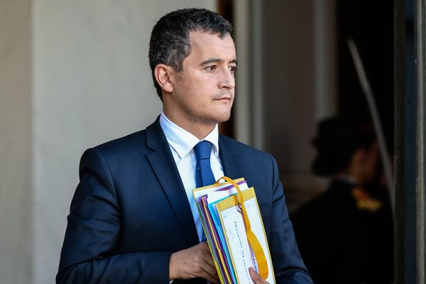 Gérald Darmanin à la sortie du conseil des ministres le 14 septembre 2017.