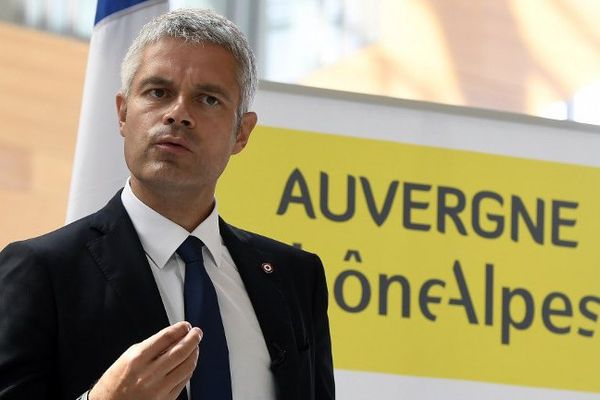 Le président de la région Laurent Wauquiez lors d'une conférence de presse le 15 septembre à Lyon. 