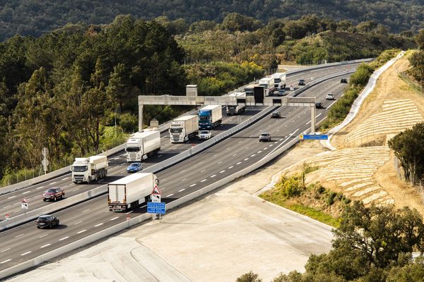 L'autoroute A9 au niveau de la frontière franco-espagnole