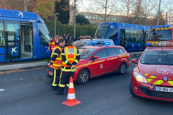 Montpellier - collision entre 2 tramways de la ligne 1 - 2 décembre 2019.