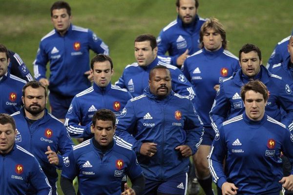 Le XV de France découvre le stade Océane à la veille de la rencontre de préparation face aux joueurs des Tonga. 