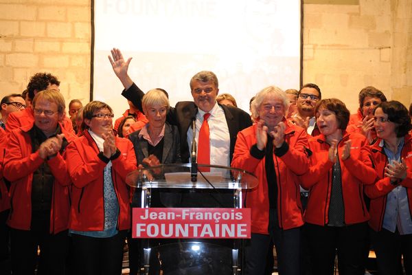 Jean-François Fountaine pendant la campagne électorale des municipales 2014.