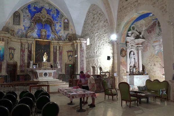 Montagnac (Hérault) - la chapelle des Augustins restaurée par olivier Fury pour plus de 400.000 euros - juillet 2023.