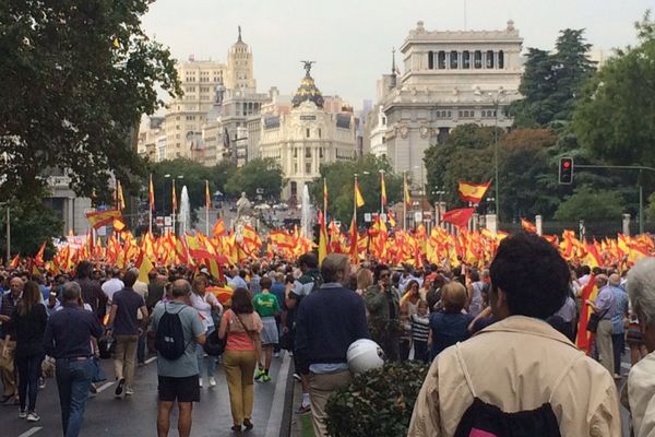 Madrid (Espagne) - manifestation contre le référendum en Catalogne et pour l'unité du pays - 30 septembre 2017.