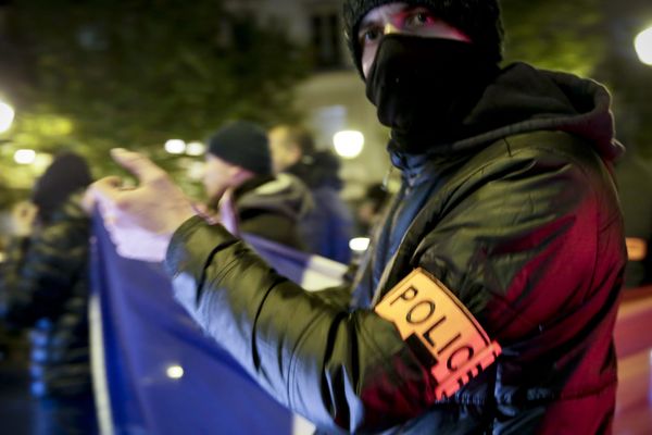 Une manifestation de policiers le 21 octobre 2016, à Paris.