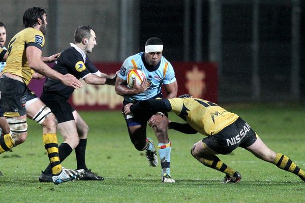 Victoire des Catalans (17 à 13) lors du match de pro D2 USAP-USC le 27 janvier 2017 