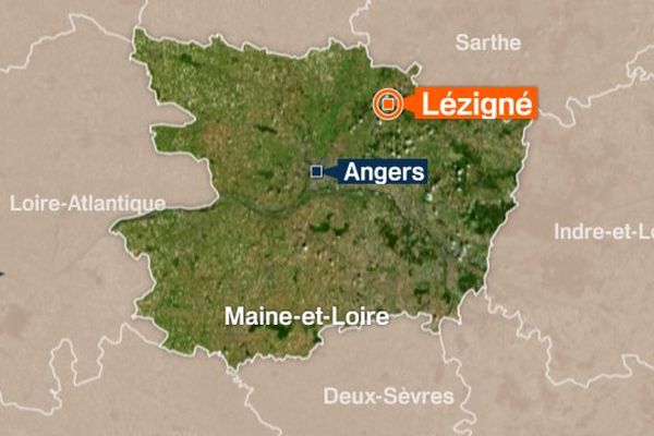 Le drame s'est produit à Lézigné sur un chemin qui longe le Loir