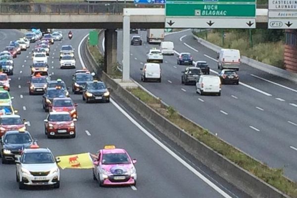 Une centaine de taxis et auto-écoles a emprunté le périphérique intérieur toulousain. 