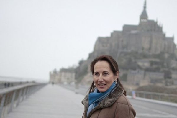 Ségolène royal lors de sa précédente visite au Mont-Saint-Michel le 4 décembre dernier