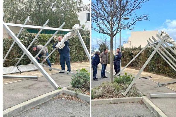 A Saint-Brès, près de Montpellier, une "mini-tornade" a arraché une pergola.