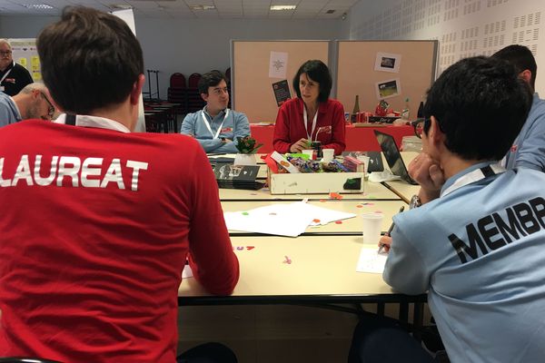 Le groupe de l'entreprise de Vendée Stampyt, au Booster camp à Angers, janvier 2018 