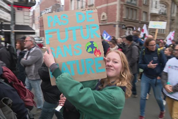 "Pas de futur sans nature", lors de la marche pour le climat du samedi 12 novembre, à Lille.