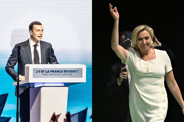 Jordan Bardella et Marine Le Pen, les deux têtes du Rassemblement National.