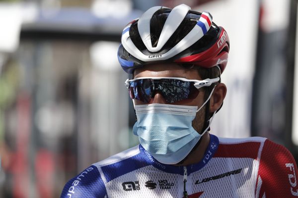 Thibaut Pinot, juste avant le départ de la première étape de la Route d'Occitanie, le 1er août 2020.