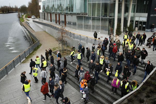 Une centaine de personnes était présente pour la battue organisée au bord de la Deûle à Haubourdin.