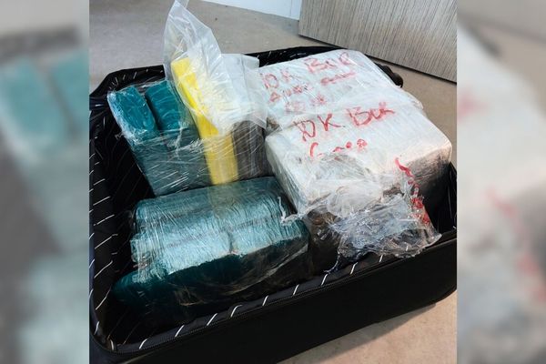 Dans cette valise, 15,5 kilogrammes d'héroïne et un peu plus de 2 kilogrammes de cocaïne ont été saisis par les douaniers d'Amiens.