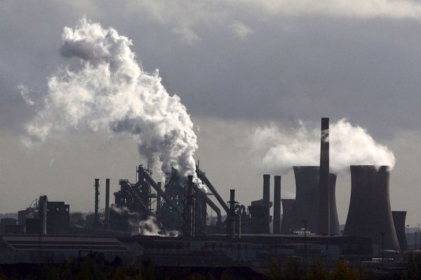 Illustration de l'usine British Steel à Scunthorpe, en Grande-Bretagne.