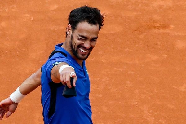 Fabio Fognini tout sourire après son match, il vient de remporter le plus beau trophée de sa carrière.