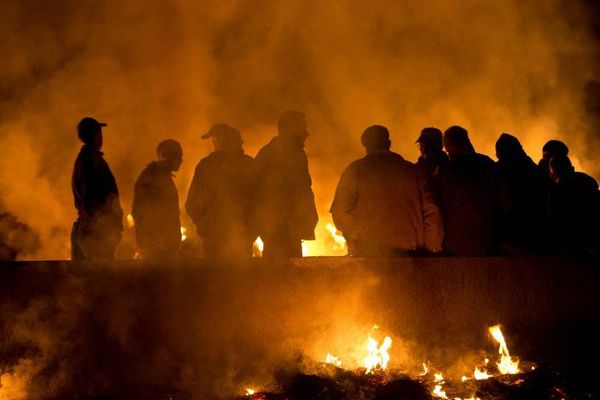 La RN 165 bloquée par les agriculteurs ce lundi 25 janvier