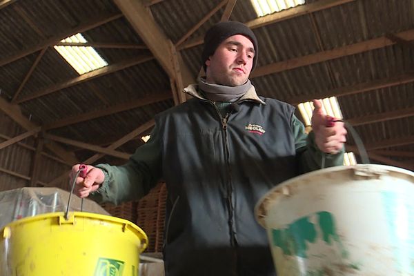 Charles Lamarre ne peut pas quitter l'exploitation familiale pour aller rejoindre les barrages de ses confrères agriculteurs.