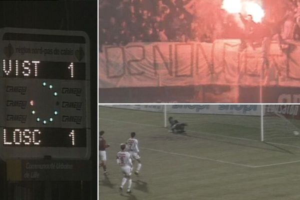 "La D2 non merci", banderole déployée en février 1994