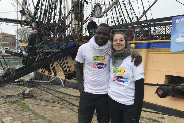 Soulo et Danie font partie des 60 gabiers volontaires recrutés pour effectuer la traversée de l'Hermione.