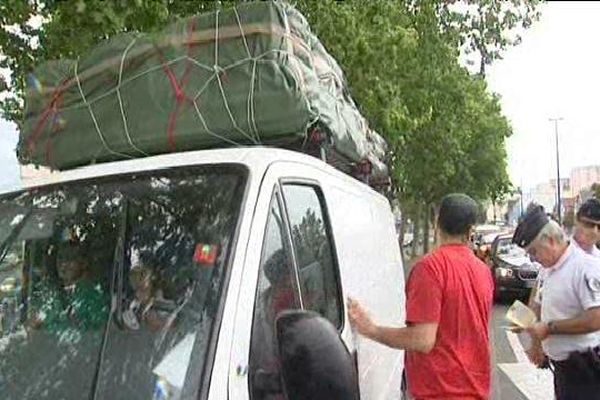 Voilà le genre de véhicule rapidement repéré par les forces de police : surchargée, les pneus sous gonflés ,cette camionnette venue d'Italie  transitait par Strasbourg pour rejoindre Bruxelles. 
