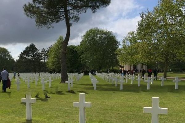 Ciel couvert sur le cimetière américain de Colleville-sur-mer, mai 2014