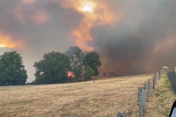 Un nouveau feu s'est déclaré près du village de Saint-Hippolyte mardi 16 août 2022.