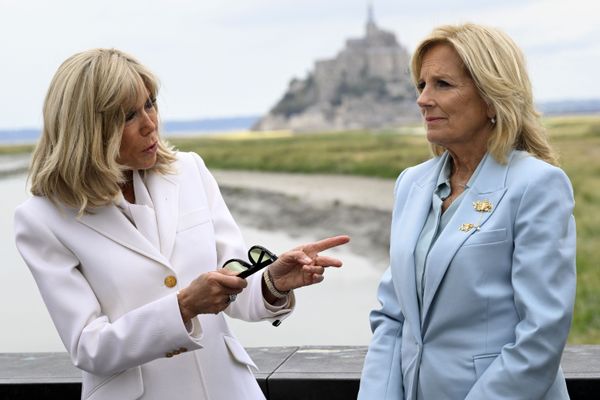 Brigitte Macron et Jill Biden au Mont Saint-Michel (Manche), le 26 juillet 2023
