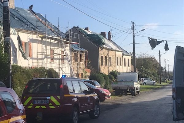 Une rue de La Chapelle-sur-Chézy, le 21 octobre 2021, au lendemain du passage d'Aurore.