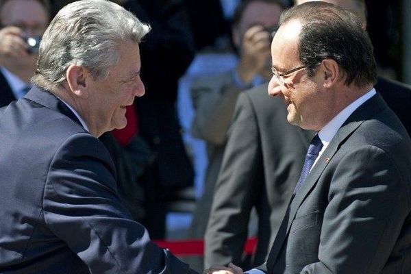 Le président Allemand Joachim Gauck avec François Hollande, 150° anniversaire du SPD, 23 mai 2013