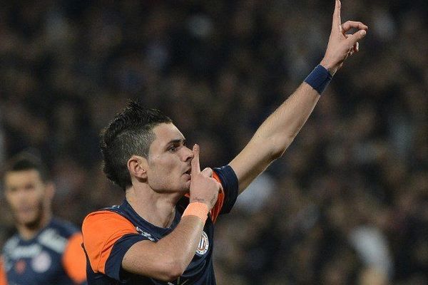 Rémi Cabella vient de marquer pour Montpellier face à Bordeaux - 25 novembre 2012.