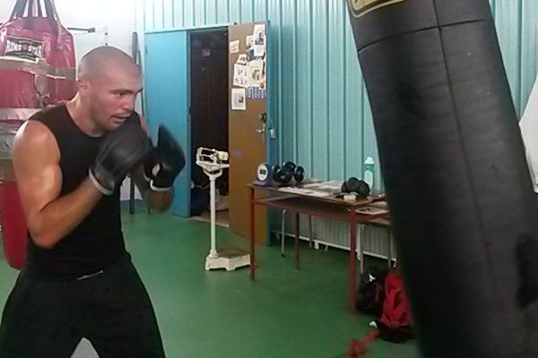 Davy Armand, à l'entraînement, avant les championnats de France. 