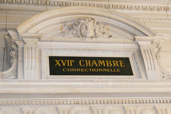 L'entrée de la 17e chambre du tribunal correctionnel de Paris où sont jugés les affaires de diffamation ou de droits a l'image des personnalités.