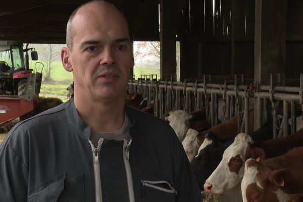Eleveur laitier en bio et membre de la Confédération Paysanne, Ludovic Billard élève 50 vaches laitières en bio dans les Côtes d'Armor.