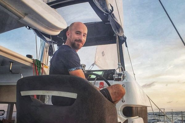 Ivan Pelletier, sur le bateau qui le mène en Amérique latine.