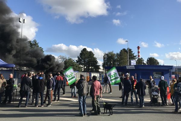 Les salariés de Michelin à La Roche-sur-Yon, le 10 octobre 2019