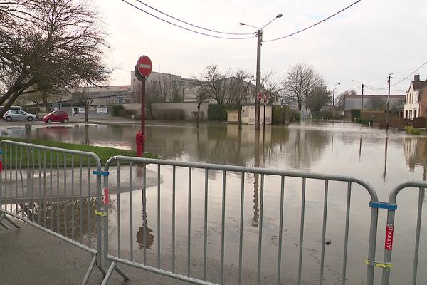 Une commune du Pas-de-Calais inondée, en janvier 2024.