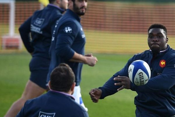 Demba Bamba à l'entraînement avec les Bleus, le 9 novembre 2018.