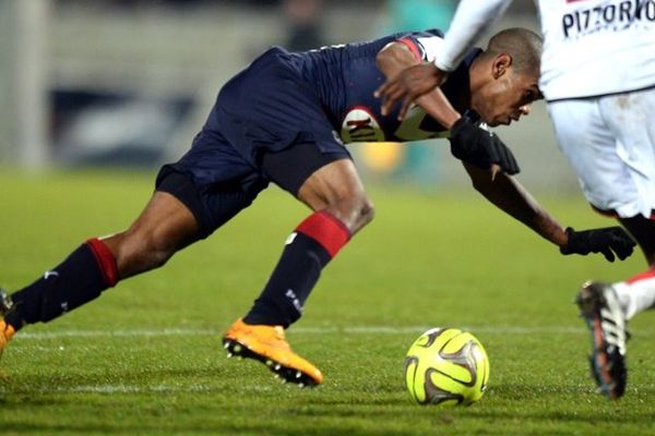 Diego Rolan face à Nice lors de la 21ème journée du championnat.