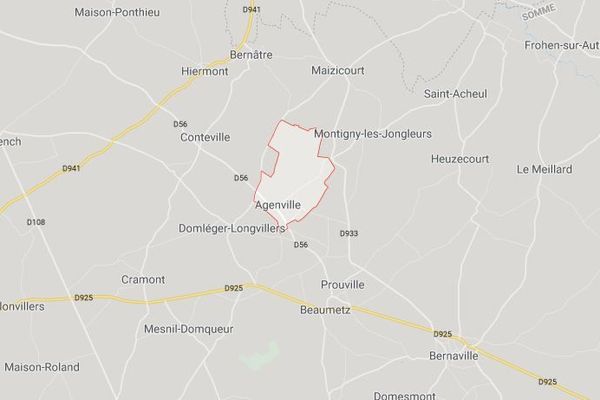 le village d'Agenville est situé entre Abbeville et Doullens, dans le département de la Somme.