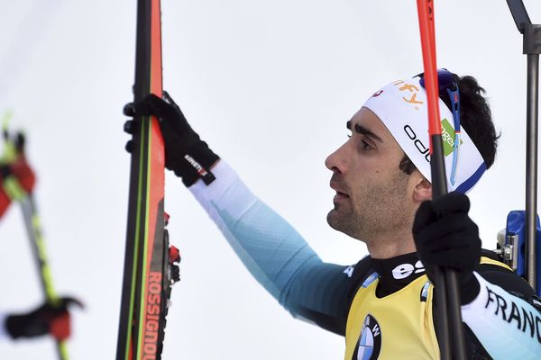 Martin Fourcade après son passage lors du sprint de Ruhpolding, ce jeudi 16 décembre.