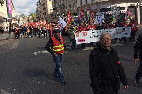 La manifestation contre la loi travail ce jeudi matin à Caen