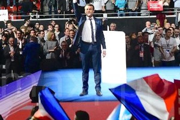 Emmanuel Macron, alors candidat à la Présidentielle, le 4 février 2017 à Lyon