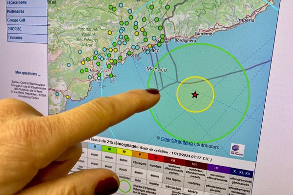 Ce lundi 16 décembre, aux alentours de 22 heures, un séisme, de magnitude 4 sur l'échelle de Richter, a été légèrement ressenti sur la Côte d'Azur.