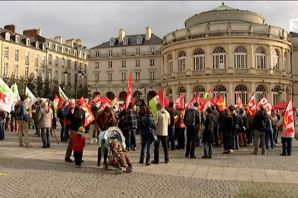 Manif contre l'austérité à Rennes le 15 novembre 2014