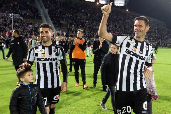 Charles Diers et Olivier Auriac le 14 mai 2016 sous les couleurs du Angers SCO